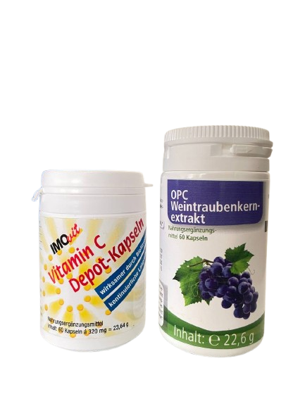 Vitamin C Depot Kapseln und OPC Weintraubenkernextrakt Kapseln